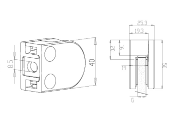 Glass Clamps - Model 30 - Flat CAD Drawing